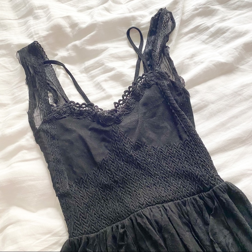 FREE PEOPLE// black mini dress